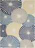 4' X 6' Blue and Ivory Geometric Power Loom Area Rug